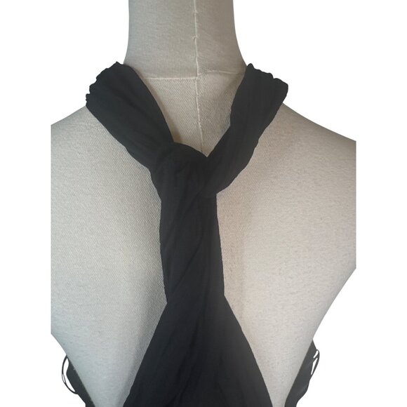 2/$30 Black Lush Size Large Halter Maxi Dress With Open Back & Tiered Skirt - Picture 11 of 16